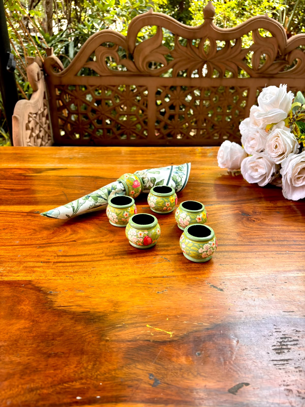 Charming Napkin Ring Set of 6 - Jade