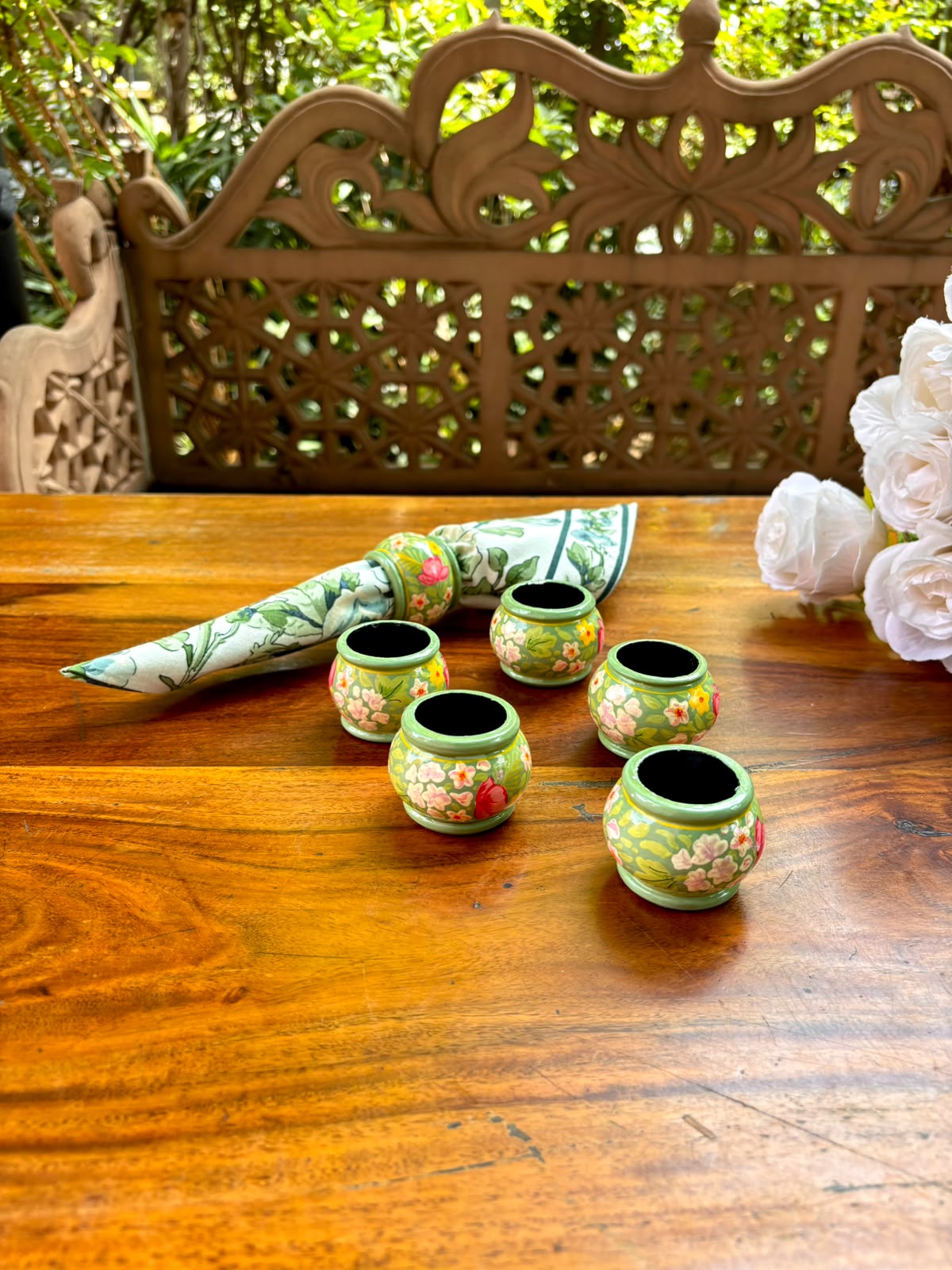 Charming Napkin Ring Set of 6 - Jade