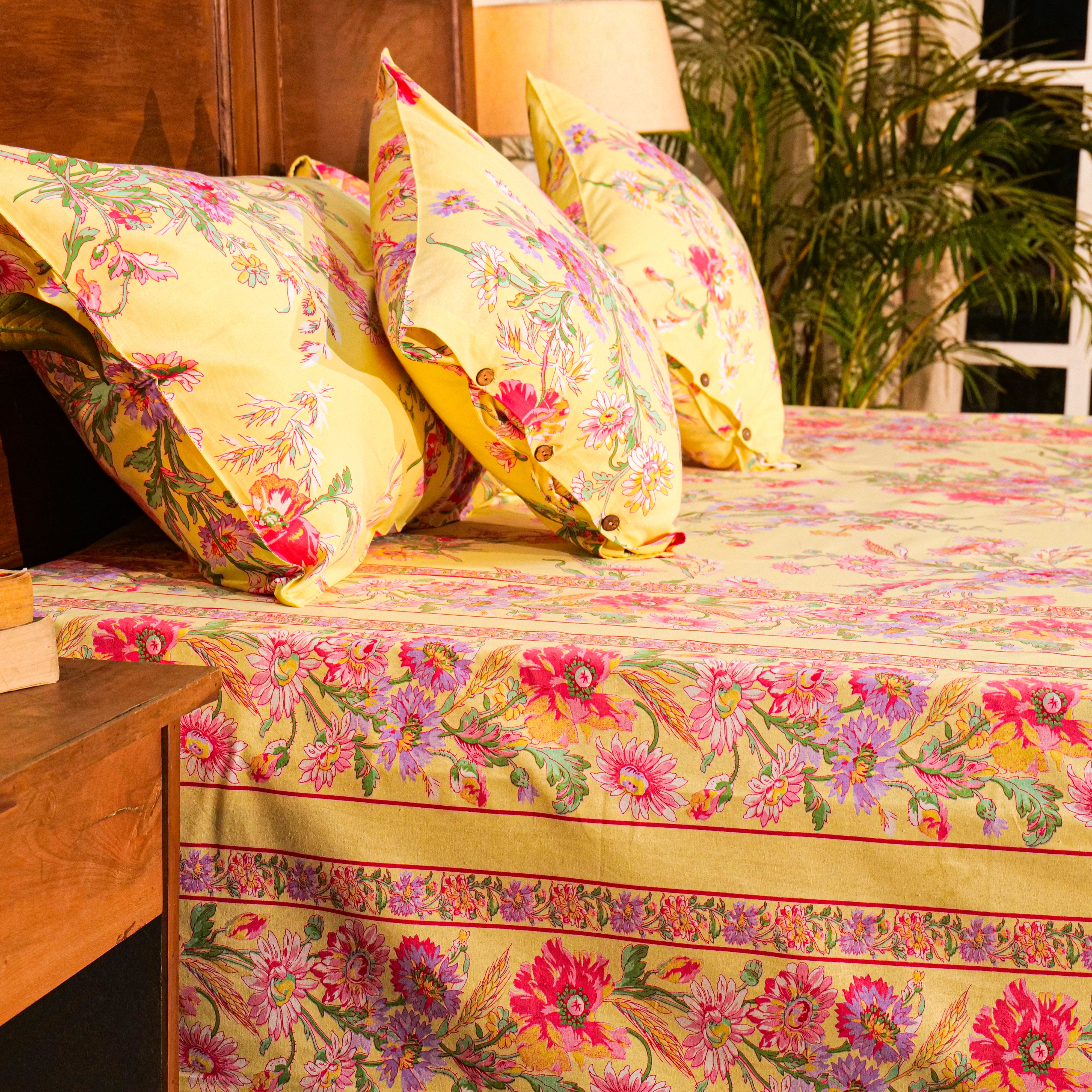 Wilde Flower Bed Cover – Yellow
