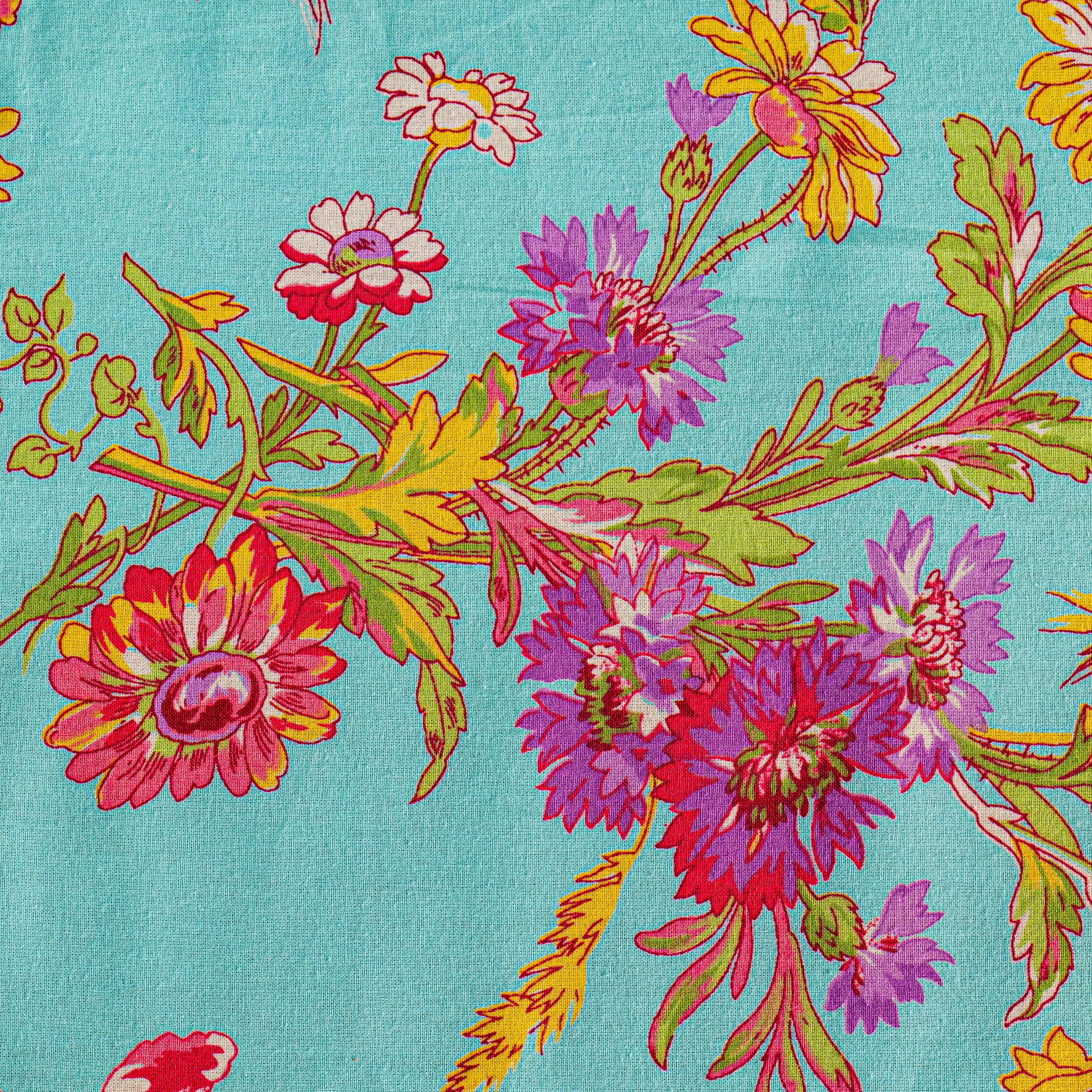 Wilde Flower Bed Cover – Aqua
