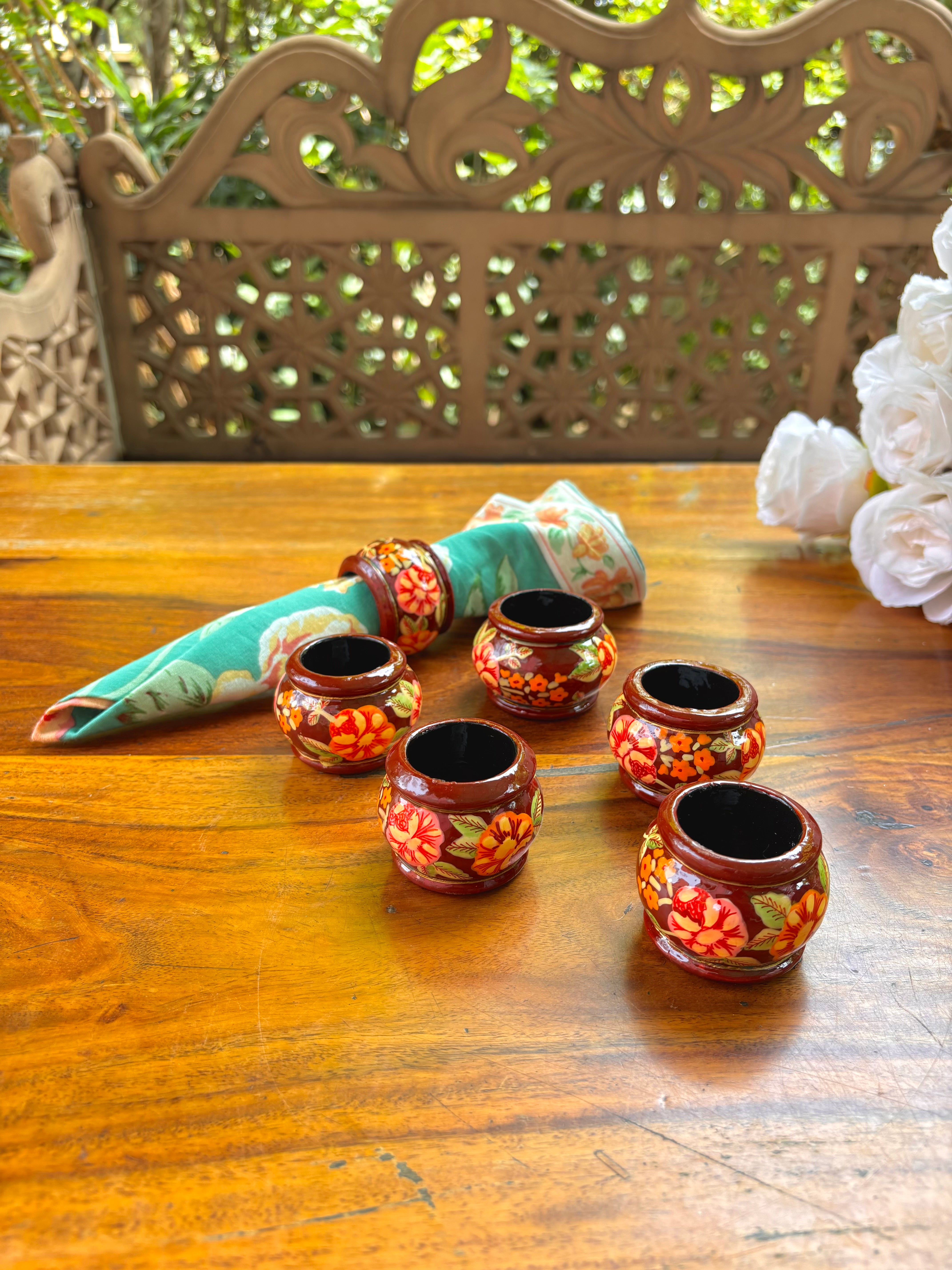 Estella Napkin Ring Set of 6 - Wine
