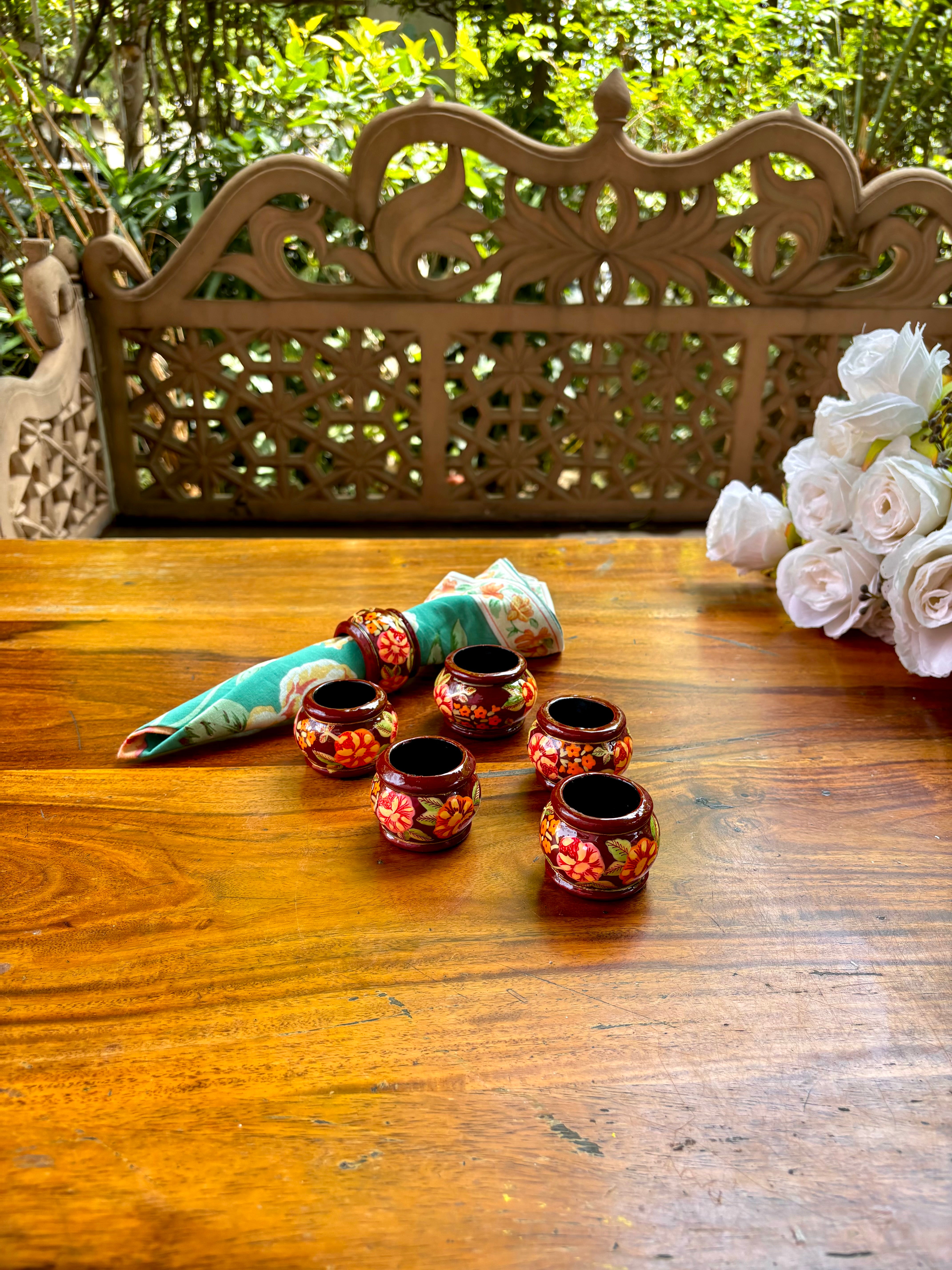 Estella Napkin Ring Set of 6 - Wine